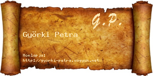 Györki Petra névjegykártya